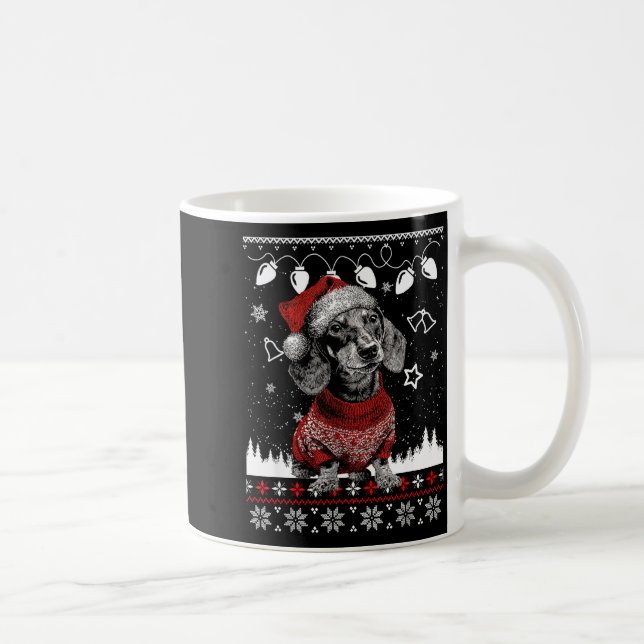 Mug Cute Dachshund Christmas Wearing Sweater Funny Xma (Droite)