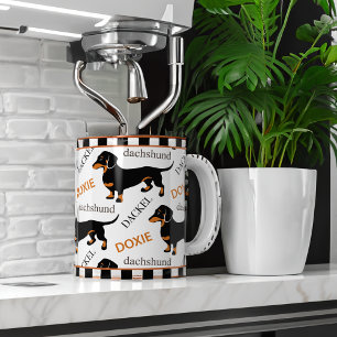 Mug Cute Dachshund Doxie Noir et Motif Tan