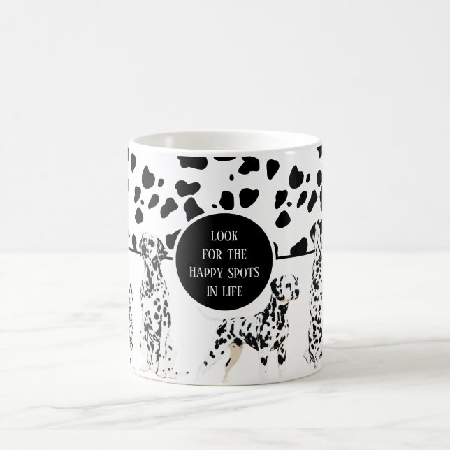 Mug Cute Dalmatiens Noir & Blanc Zones Joyeuses (Centre)