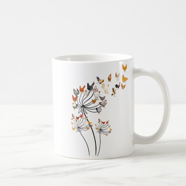 Mug Cute Dandelion Chickens Lover Shirts For Women Gir (Droite)