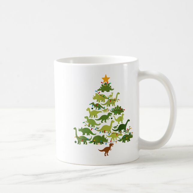Mug Cute Dino Christmas Tree Merry Dinomas Xmas Lights (Droite)