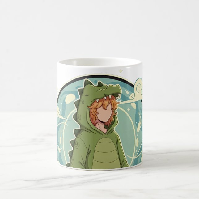 Mug Cute Dino Friend Anime Boy - Green Dinosaur (Centre)