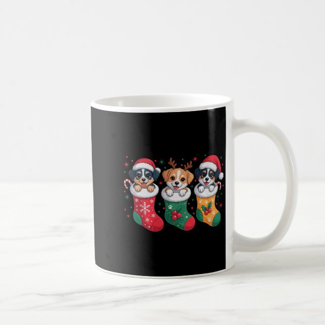 Mug Cute Dog Christmas Pajama Santa Hat Xmas Men Women (Droite)