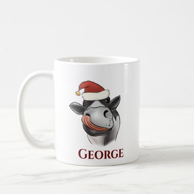 Mug Cute drôle Animal Père Noël Casquette Noël (Gauche)