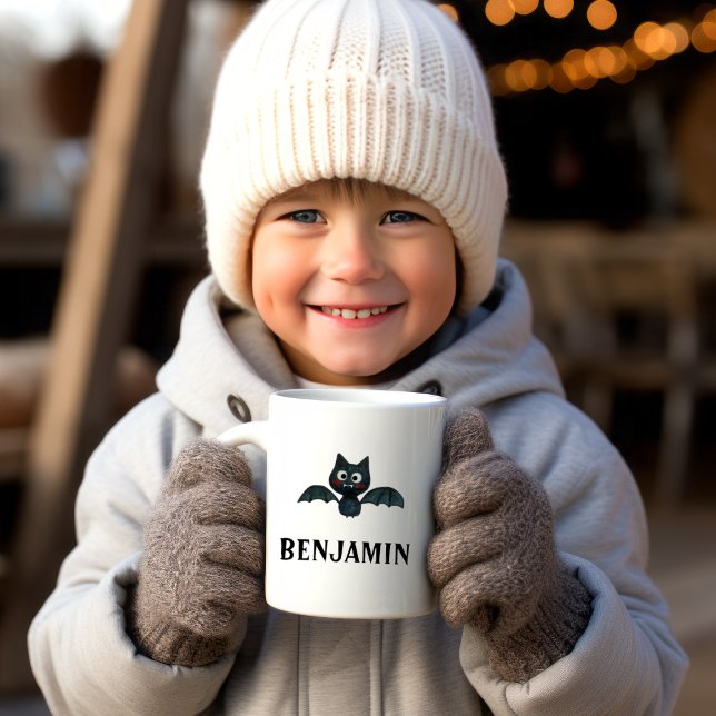 Mug Cute drôle chauve-chauve-souris noire avec nom (Créateur téléchargé)