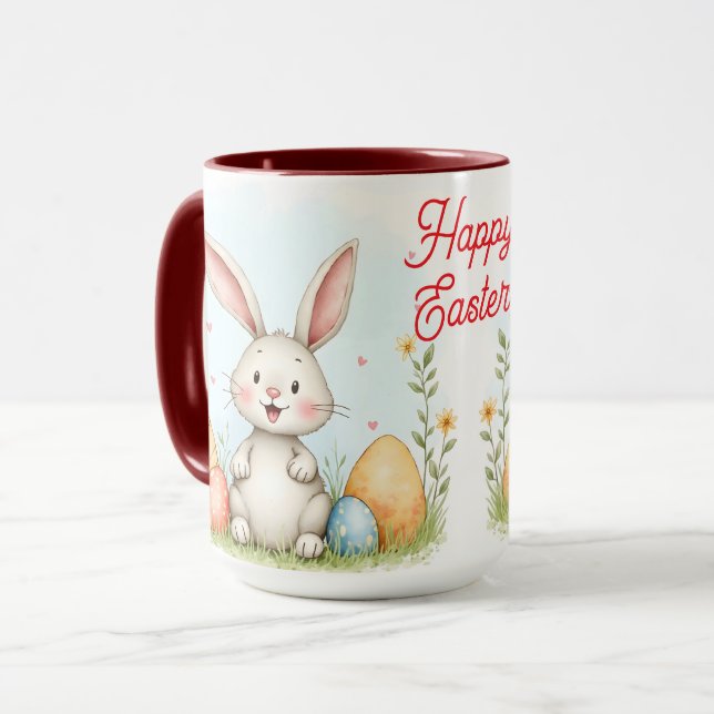 Mug Cute Easter Bunny And Eggs Trendy Collection (Devant gauche)