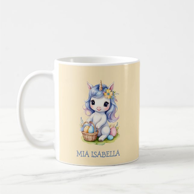 Mug Cute Easter Spring Unicorne Boug personnalisable (Gauche)