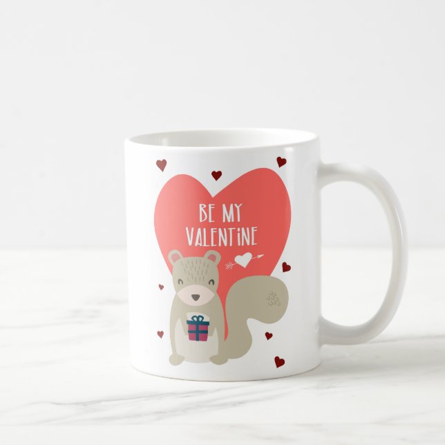 Mug Cute écureuil Valentine personnalisable (Droite)