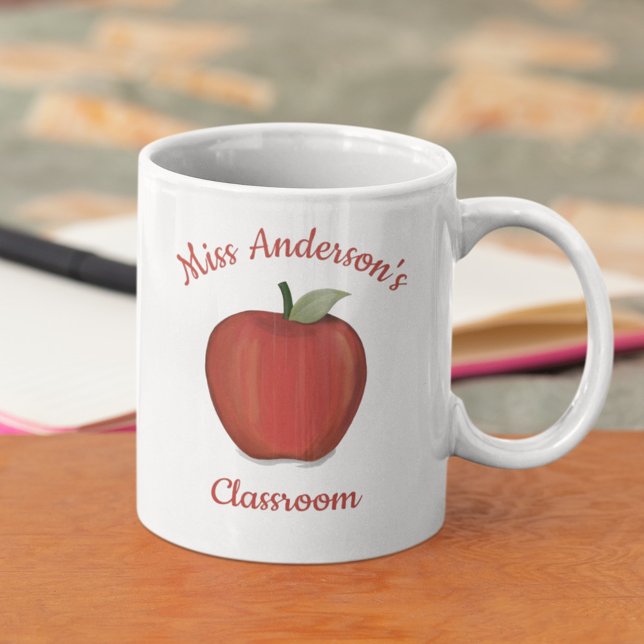 Mug Cute enseignant Rouge Pomme personnalisée (Créateur téléchargé)