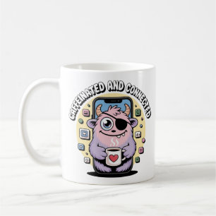 Mug Cute Eyepatch Monster Café dans le téléphone