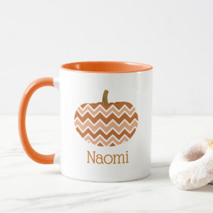 Mug Cute Fall Chevrons Citrouille Personnalisé