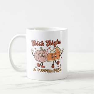 Mug Cute Fall Retro Épais cuisses et Citrouilles tarte