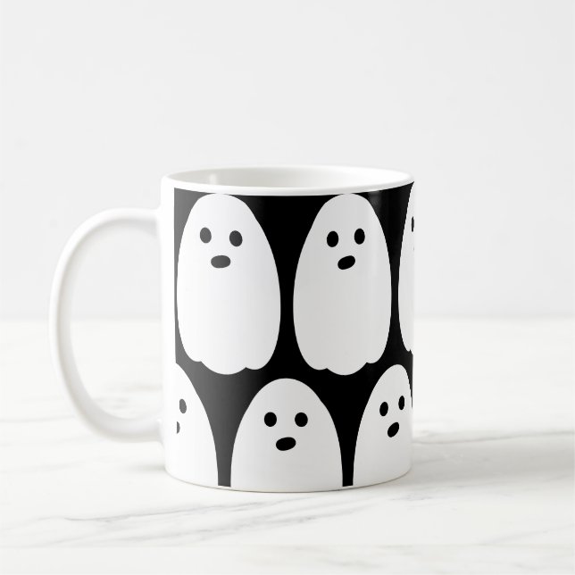 Mug Cute Fantôme noir et blanc (Gauche)