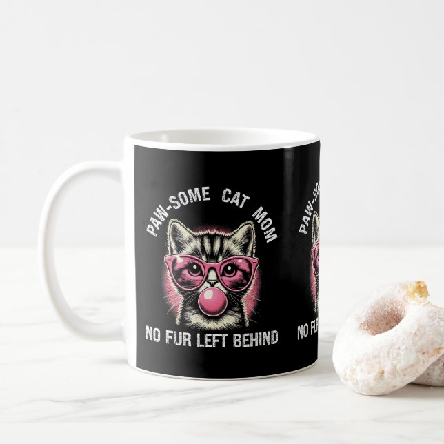 Mug Cute Feline Kitty Chat Lover Cadeau Paw-some Chat  (Avec donut)