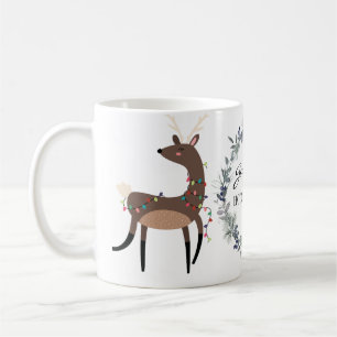 Mug Cute Festive couronne et rennes personnalisés