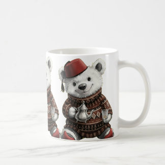 Mug Cute Fez Hat Teddy in Cozy Winter Sweater