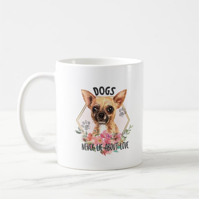 Mug Cute Floral Chihuahua Amour (Gauche)