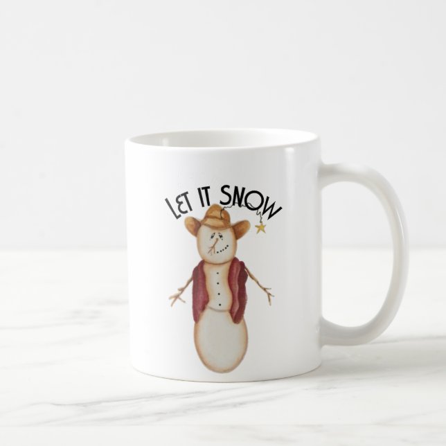 Mug Cute Folk Art Cowboy Snowman (Droite)