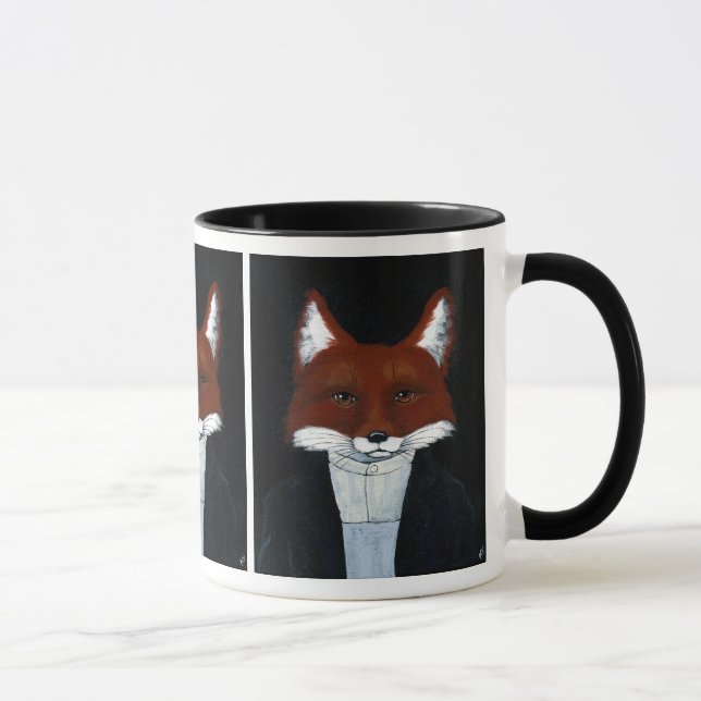 Mug Cute Fox American Gothic parodie sa nature boisée (Droite)