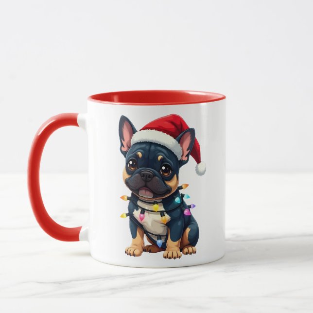 Mug Cute French Bulldog Christmas Santa Pet Dog Lover  (Gauche)