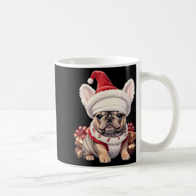 Mug Cute French Bulldog Santa Hat Merry Christmas T Sh (Droite)