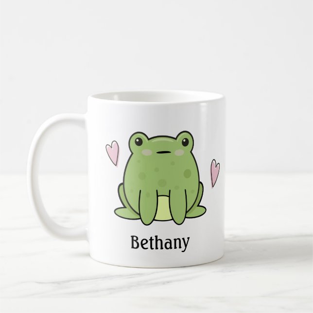 Mug Cute Frog Avec Coeur Pesonalisé (Gauche)