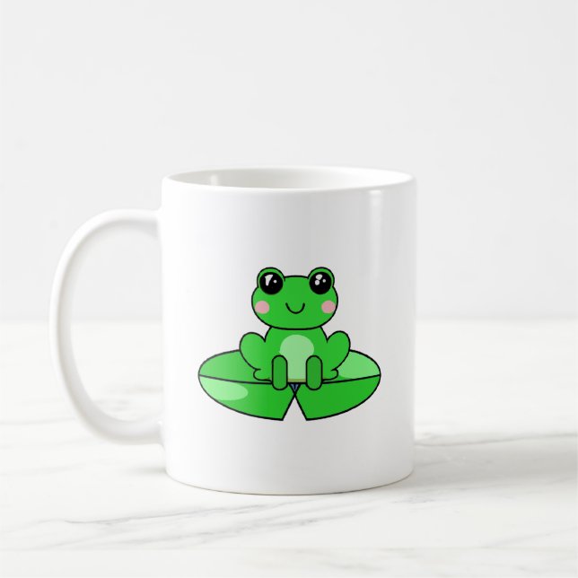 Mug Cute Frog personnalisé | Nom dans le coeur (Gauche)