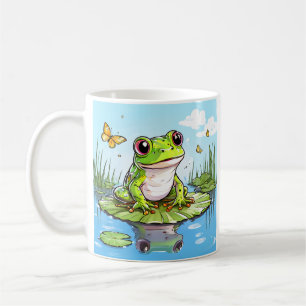 Mug Cute Frog sur un Lily Pad Cute Personnalisé