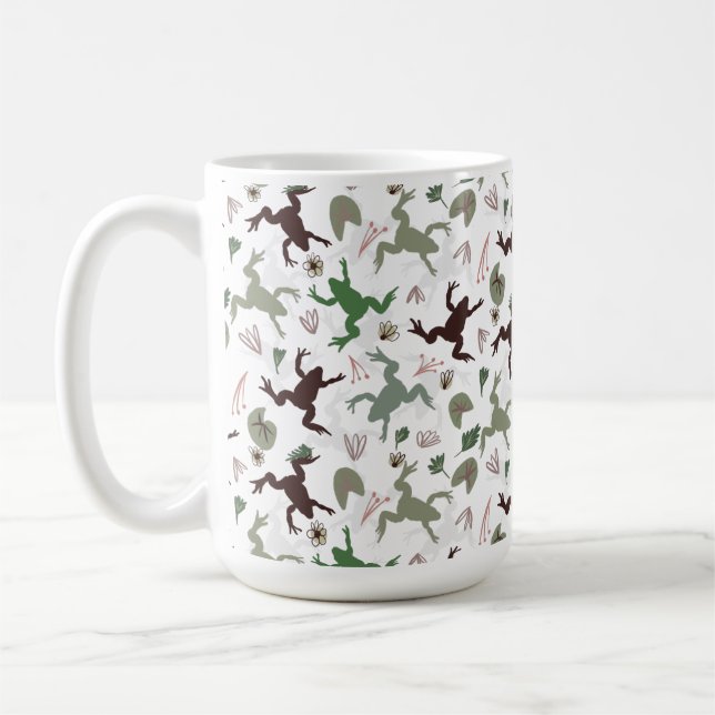 Mug Cute Frogs Nature Floral Pattern (Gauche)