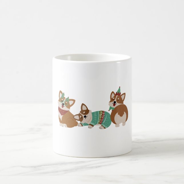 Mug Cute Funny Corgi Dogs Christmas 2025 (Centre)