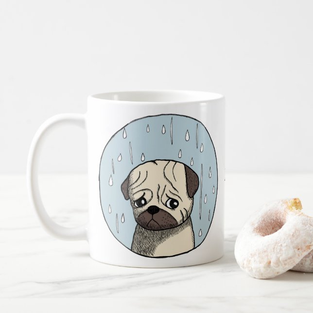 Mug Cute Funny Fawn Pug Custom Name Pug lover (Avec donut)