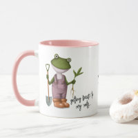Cute Funny Frog Gardening Nom personnalisé