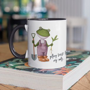 Mug Cute Funny Frog Gardening Nom personnalisé