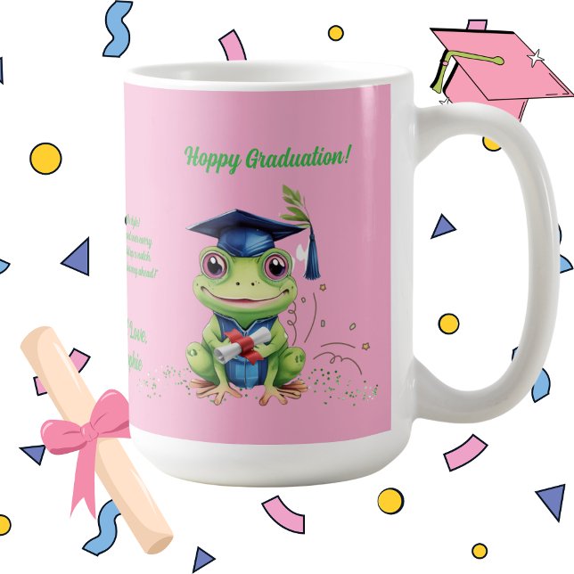 Mug Cute Funny Frog Message photo Graduation Cadeau (Créateur téléchargé)