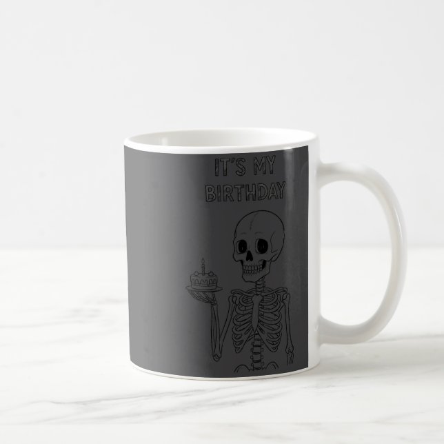 Mug Cute Funny Kawaii Skeleton Birthday Skull Happy Wo (Droite)
