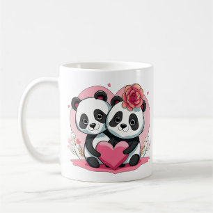 Mug Cute Funny Panda Couple de Valentine