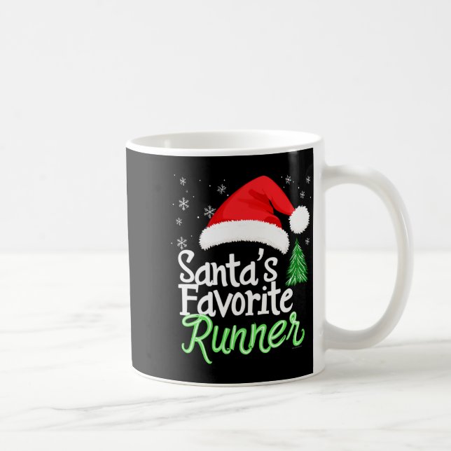 Mug Cute Funny Santa's Favorite Runner Christmas Run H (Droite)