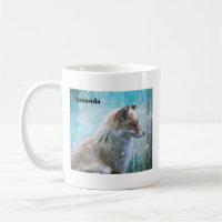 Cute Furry Fox sur Blue Grunge Arrière - plan