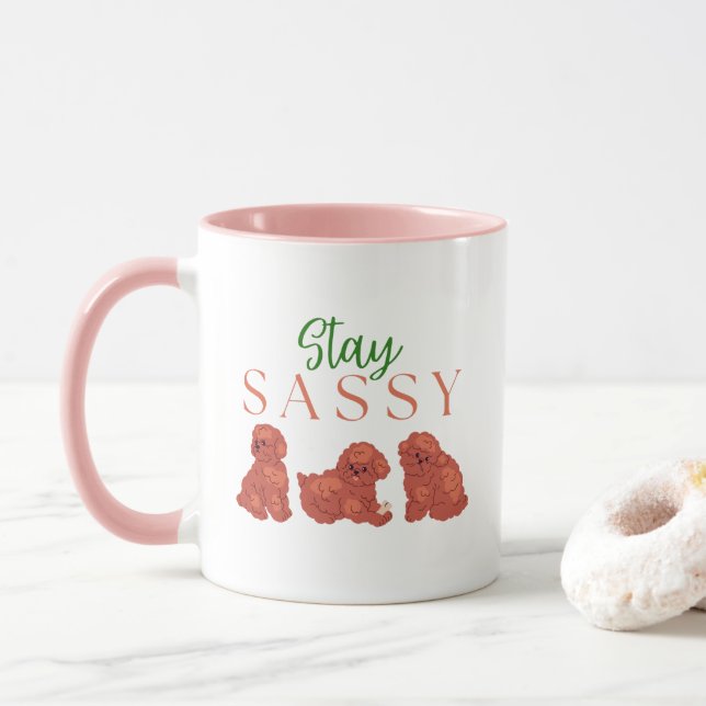 Mug Cute furry puppy mug, Stay Sassy (Avec donut)