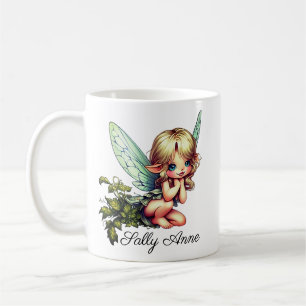 Mug Cute Garden Fairy Girl Nom personnalisé