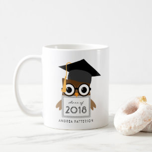 Mug Cute Geeky Graduate Owl Diplôme Personnalisé