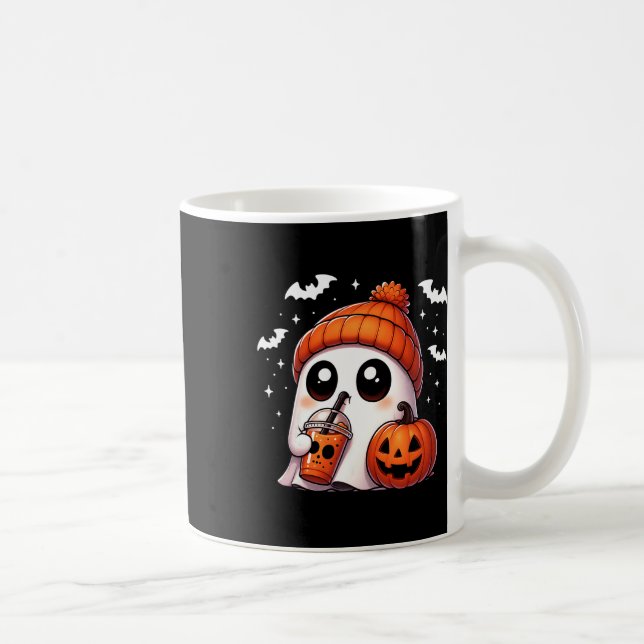 Mug Cute Ghost Coffee Lover Halloween Ghost Citrouille (Droite)