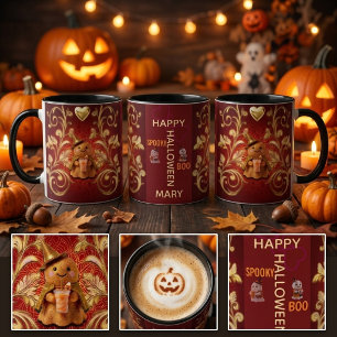Mug Cute Ghost Latte Halloween avec nom personnali