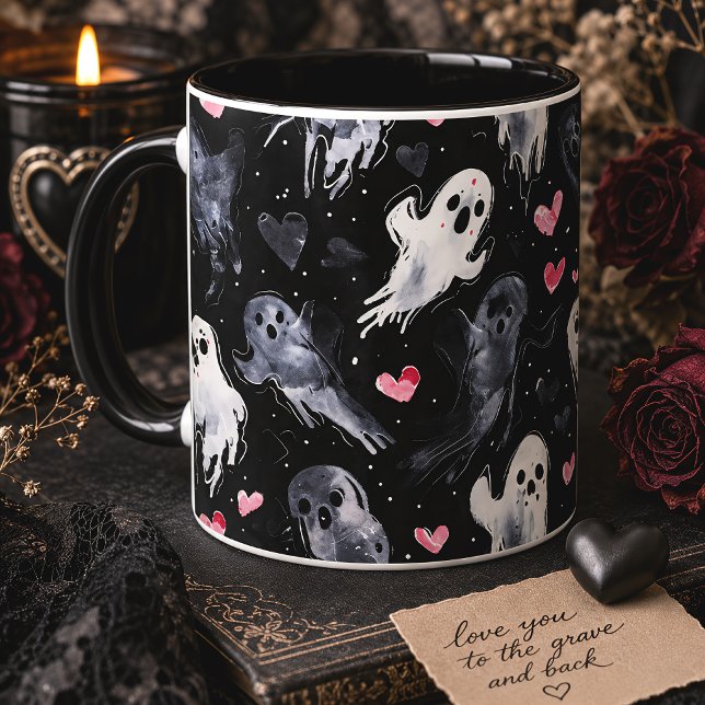 Mug Cute Ghosts & Hearts Saint-Valentin gothique effra (Créateur téléchargé)