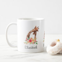 Cute Giraffe Aquarelle Maman & Bébé