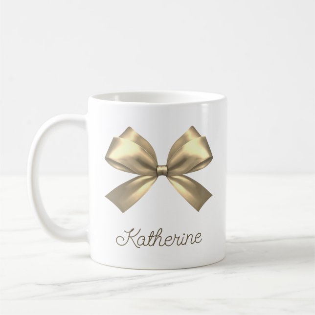 Mug Cute Girl Gold Aesthétique Nom du mât (Gauche)