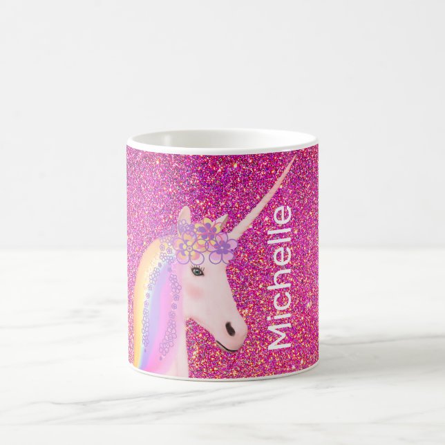 Mug Cute Girl Pink Parties scintillant Unicorn Hot Coc (Centre)