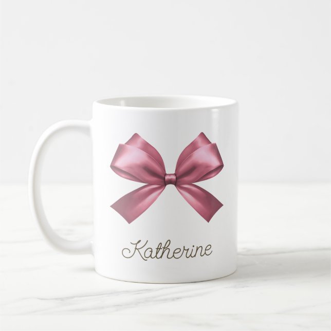 Mug Cute Girl Rose Aesthétique Nom du mât (Gauche)