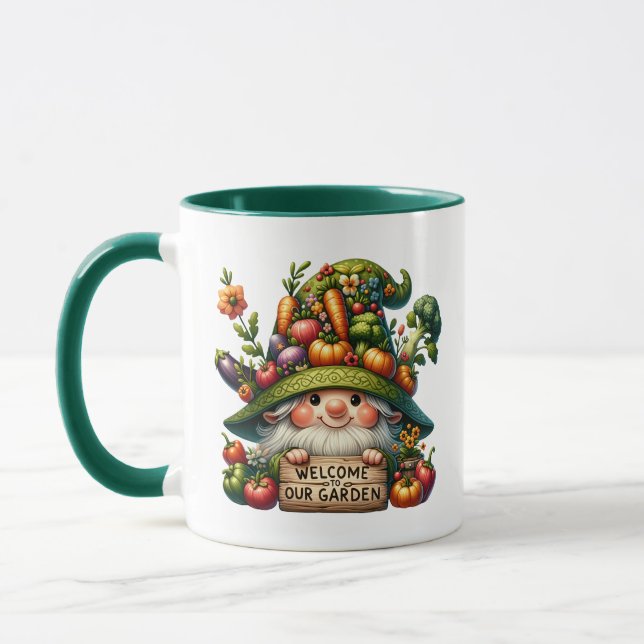 Mug Cute gnome bienvenue jardin party ajouter nom (Gauche)