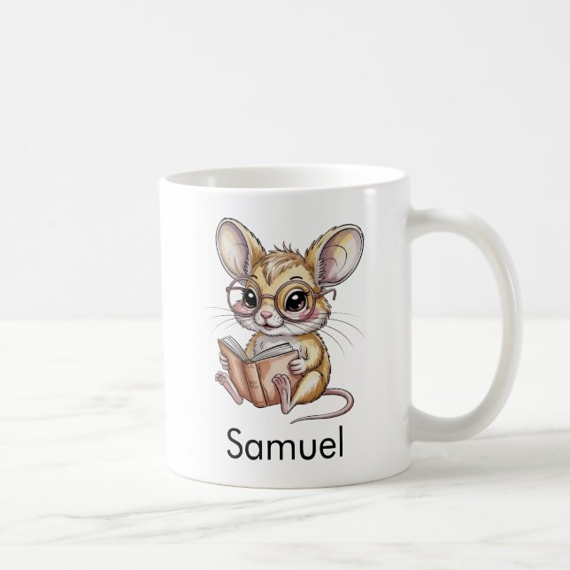 Mug Cute Gobi Jerboa Reading a Book Custom (Droite)